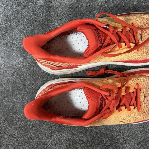 Hoka One One Clifton 8 1119393 FBOR Mens Size 11 Orange Running Shoes No Insoles - Picture 10 of 13